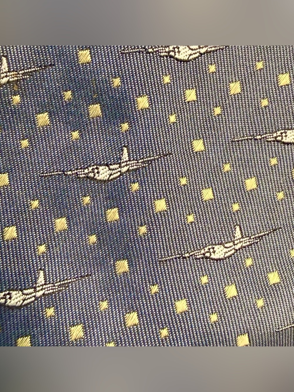 Doppeldecker Aviation Silk Tie Blue and Yellow